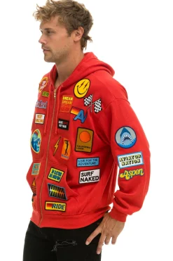 Hoodies | Hoodies | Aviator Nation VINTAGE PATCH ZIP HOODIE RELAXED - RED