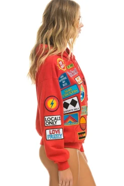 Hoodies | Hoodies | Aviator Nation VINTAGE PATCH ZIP HOODIE RELAXED - RED