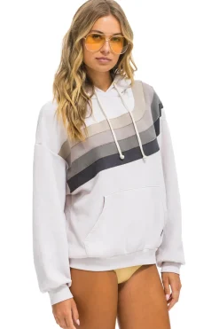 Hoodies | Hoodies | Aviator Nation WAVE STRIPE 4 PULLOVER HOODIE RELAXED - DOVE // CHARCOAL DOVE//CHARCOAL
