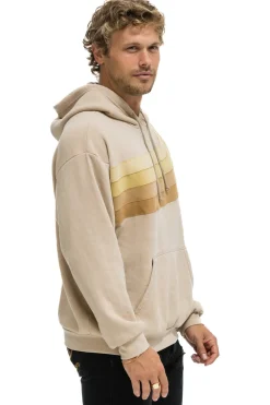 Hoodies | Hoodies | Aviator Nation WAVE STRIPE 4 PULLOVER HOODIE RELAXED - SAND // SAND SAND//SAND
