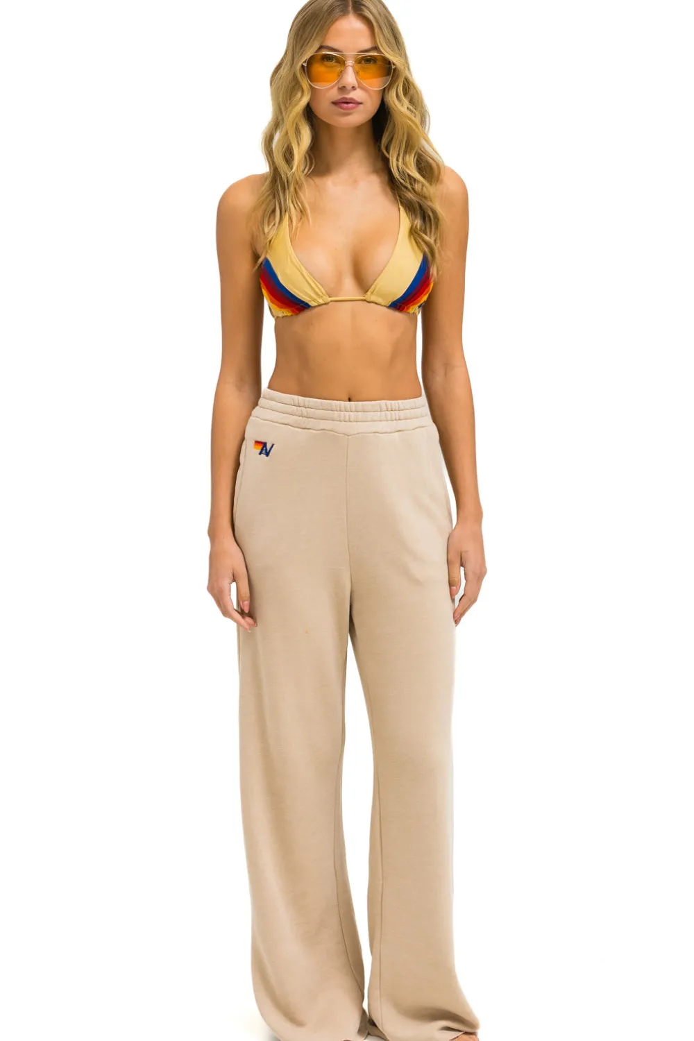 Sweatpants | Aviator Nation WIDE LEG POCKET SWEATPANTS - SAND