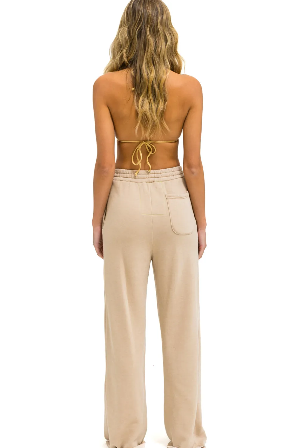Sweatpants | Aviator Nation WIDE LEG POCKET SWEATPANTS - SAND