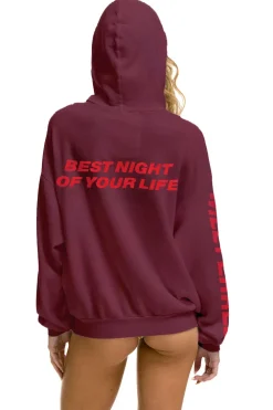 Hoodies | Collab Merchandise | Aviator Nation WILL FERRELL 2023 RELAXED PULLOVER HOODIE - PLUM