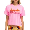 Collab Merchandise | Collab Merchandise | Aviator Nation WINDY CITY SMOKEOUT 2024 BOYFRIEND TEE SHIRT - NEON PINK NEONPINK