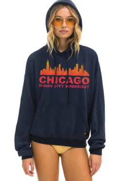 Hoodies | Collab Merchandise | Aviator Nation WINDY CITY SMOKEOUT 2024 PULLOVER HOODIE RELAXED - NAVY
