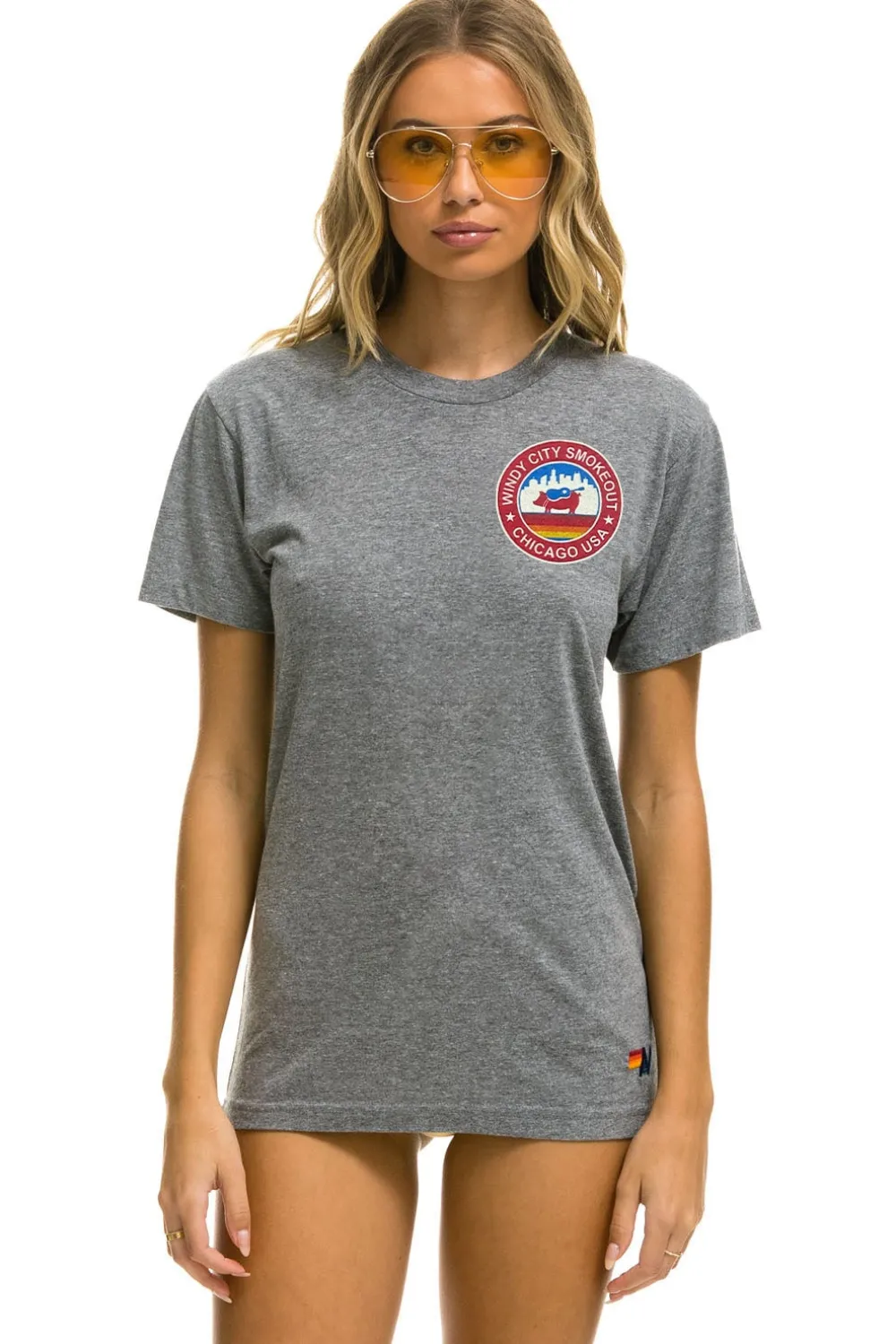 Tees | Collab Merchandise | Aviator Nation WINDY CITY SMOKEOUT 2023 TEE - HEATHER GREY HEATHERGREY