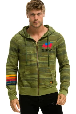 Hoodies | Collab Merchandise | Aviator Nation WINDY CITY SMOKEOUT 2024 ZIP HOODIE - CAMO
