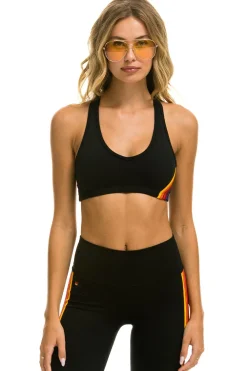Activewear | Activewear | Aviator Nation WOMEN'S 5 STRIPE SPORTS BRA - BLACK