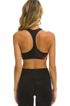 Activewear | Activewear | Aviator Nation WOMEN'S 5 STRIPE SPORTS BRA - CHARCOAL