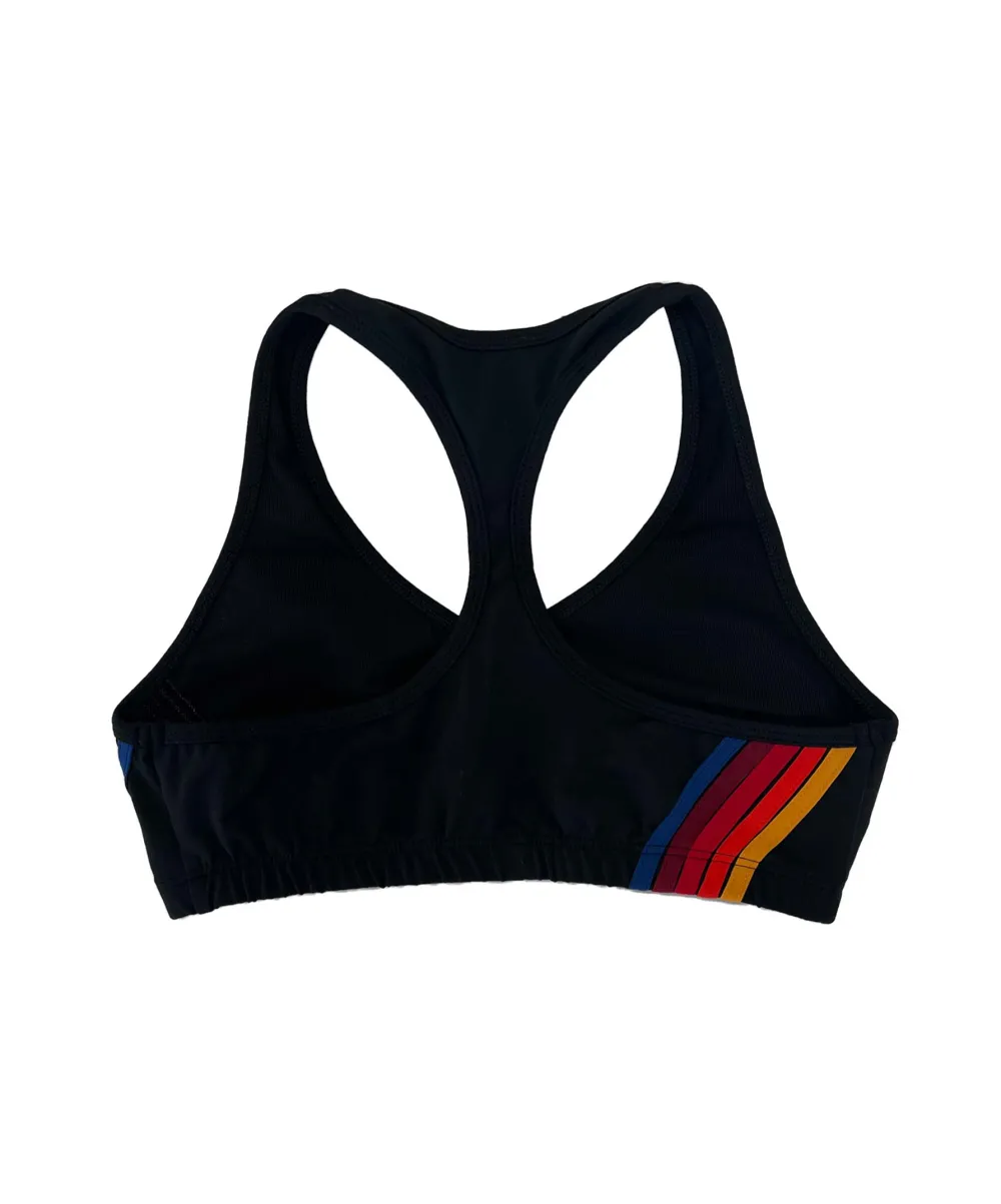 Activewear | Activewear | Aviator Nation WOMEN'S 5 STRIPE SPORTS BRA - BLACK