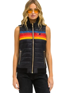 Vests | Aviator Nation WOMEN'S 5 STRIPE VEST - BLACK