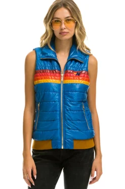 Vests | Aviator Nation WOMEN'S 5 STRIPE VEST - GLOSSY SNORKEL BLUE GLOSSYSNORKELBLUE