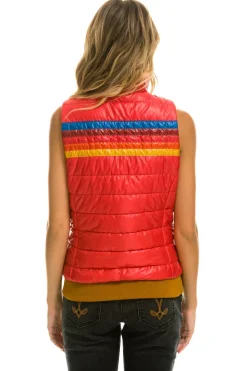 Vests | Aviator Nation WOMEN'S 5 STRIPE VEST - GLOSSY CHERRY GLOSSYCHERRY