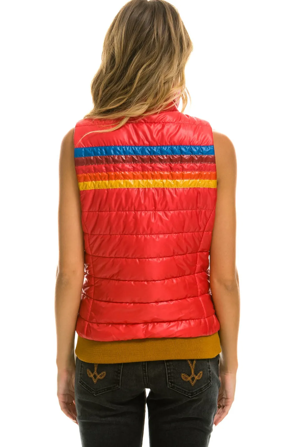 Vests | Aviator Nation WOMEN'S 5 STRIPE VEST - GLOSSY CHERRY GLOSSYCHERRY