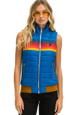 Vests | Aviator Nation WOMEN'S 5 STRIPE VEST - SNORKEL BLUE SNORKELBLUE