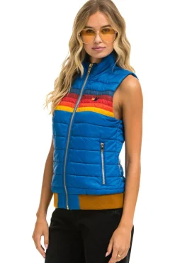 Vests | Aviator Nation WOMEN'S 5 STRIPE VEST - SNORKEL BLUE SNORKELBLUE