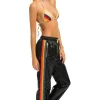 Sweatpants | Aviator Nation WOMEN'S 5 STRIPE WIND PANT- BLACK GLOSSY BLACKGLOSSYWomen'sSweatpantsAviatorNation